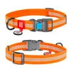 Нашийник для собак водостійкий WAUDOG Waterproof з QR-паспортом, світловідбиваючий, пластиковий затискач, M, Ш 20 мм, Дл 24-40 см, оранжевий - 1