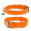 Нашийник для собак шкіряний WAUDOG Glamour з QR паспортом, без прикрас, Ш 35 мм, Дл 46-60 см, оранжевий - 1