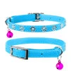 Ошейник "WAUDOG GLAMOUR" с резинкой, клей.стразами "Цветочек" для кошек (ширина 9мм, длина 22-30см), голубой - 1