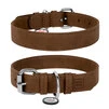 Ошейник для собак из искусственной кожи WAUDOG Eco с QR паспортом, Ш 35 мм, Дл 46-60 см, коричневый - 1