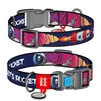 Ошейник для собак нейлоновый WAUDOG Nylon c QR-паспортом, рисунок "Космос. Ракета", пластиковый фастекс, L, Ш 25 мм, Дл 31-49 см - 1