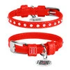 Нашийник для собак шкіряний WAUDOG Glamour з QR паспортом, з клейовими стразами, Ш 9 мм, Дл 19-25 см, червоний - 1