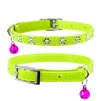 Ошейник "WAUDOG GLAMOUR" с резинкой, клей.стразами "Цветочек" для кошек (ширина 9мм, длина 22-30см), салатовый - 1