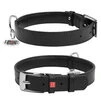 Нашийник для собак шкіряний WAUDOG Glamour з QR паспортом, без прикрас, Ш 20 мм, Дл 30-39 см, чорний - 1