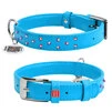 Ошейник для собак кожаный WAUDOG Glamour с QR паспортом, с клеевыми стразами, Ш 20 мм, Дл 30-39 см, голубой - 1