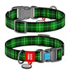 Ошейник для собак нейлоновый WAUDOG Nylon c QR паспортом, рисунок "Шотландка зеленая", пластиковый фастекс, Ш 25 мм, Дл 31-49 см - 1