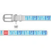 Ошейник WAUDOG Design с рисунком "Голубые полоски", премиум кожа, металлическая пряжка (ширина 25 мм, длина 38-49 см), белый - 2