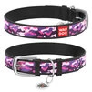 Ошейник WAUDOG Design с рисунком "Розовый камо", премиум кожа, металлическая пряжка (ширина 12 мм, длина 19-25 см), черный - 1