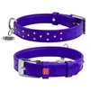 Ошейник для собак кожаный WAUDOG Glamour с QR паспортом, с клеевыми стразами, Ш 25 мм, Дл 38-49 см, фиолетовый - 1