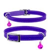 Ошейник для котов кожаный WAUDOG Glamour с QR паспортом, без украшений, Ш 9 мм, Дл 17-20 см, фиолетовый - 1