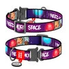 Нашийник для собак нейлоновий WAUDOG Nylon з QR-паспортом, малюнок "Більше космосу", металевий пряжка-фастекс, XL, Ш 25 мм, Дл 35-58 см - 1