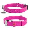 Ошейник для собак кожаный WAUDOG Glamour с QR паспортом, с клеевыми стразами, Ш 20 мм, Дл 30-39 см, розовый - 1