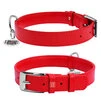 Нашийник для собак шкіряний WAUDOG Glamour з QR паспортом, без прикрас, Ш 20 мм, Дл 30-39 см, червоний - 1