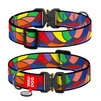 Нашийник для собак нейлоновий WAUDOG Nylon з QR паспортом, малюнок "Вітраж", металевий пряжка-фастекс, XXL, Ш 35 мм, Дл 43-70 см - 1