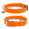 Нашийник для собак шкіряний WAUDOG Glamour з QR паспортом, без прикрас, Ш 25 мм, Дл 38-49 см, оранжевий - 1