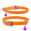 Ошейник для котов кожаный WAUDOG Glamour с QR паспортом, без украшений, Ш 9 мм, Дл 22-30 см, оранжевый - 1