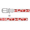 Ошейник WAUDOG Design с рисунком "Маки", премиум кожа, металлическая пряжка (ширина 25 мм, длина 38-49 см), белый - 2