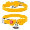 Нашийник для собак шкіряний WAUDOG Glamour з QR паспортом, без прикрас, Ш 9 мм, Дл 18-21 см, жовтий - 1