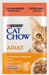 Упаковка вологого корму для дорослих котів Purina Cat Chow Adult з яловичиною та баклажанами 85 г x 26 шт - 2