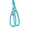 Шлея з повідцем для собак шкіряна WAUDOG Glamour з QR паспортом, кругла, Д 6 мм, А 26-46 см, В 30-50 см, блакитна - 2