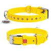 Нашийник для собак шкіряний WAUDOG Glamour з QR паспортом, з клейовими стразами, Ш 15 мм, Дл 27-36 см, жовтий - 1