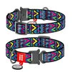 Нашийник для собак нейлоновий WAUDOG Nylon з QR паспортом, малюнок "Інді", металевий пряжка-фастекс, Ш 15 мм, Дл 23-35 см - 1