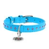 Ошейник для собак кожаный WAUDOG Glamour с QR паспортом, с клеевыми стразами, Ш 15 мм, Дл 27-36 см, голубой - 2