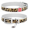 Ошейник WAUDOG Design с рисунком "Леопард", премиум кожа, металлическая пряжка (ширина 12 мм, длина 19-25 см), белый - 1