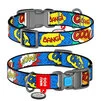 Ошейник для собак нейлоновый WAUDOG Nylon c QR паспортом, рисунок "ВАУ", пластиковый фастекс, Ш 20 мм, Дл 24-40 см - 1