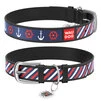 Нашийник WAUDOG Design з малюнком "Якоря 2", преміум шкіра, металевий пряжка (ширина 15 мм, довжина 27-36 см), чорний - 1
