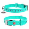Ошейник для собак кожаный WAUDOG Glamour с QR паспортом, с клеевыми стразами, Ш 15 мм, Дл 27-36 см, ментоловый - 1