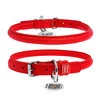 Ошейник для собак кожаный WAUDOG Glamour с QR паспортом, круглый, Д 10 мм, Дл 39-47 см, красный - 1