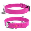 Нашийник для собак шкіряний WAUDOG Glamour з QR паспортом, без прикрас, Ш 20 мм, Дл 30-39 см, рожевий - 1