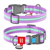 Ошейник для собак нейлоновый WAUDOG Nylon c QR паспортом, светящийся/светоотражающий, пластиковый фастекс, Ш 25 мм, Дл 35-58 см, фиолетовый - 1