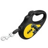 Поводок-рулетка для собак WAUDOG R-leash, малюнок "Бетмен Жовтий", L, до 50 кг, 5 м, світловідбиваюча стрічка, чорний - 2