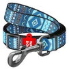 Повідок для собак нейлоновий WAUDOG Nylon, малюнок "Етно синій", регульований, Ш 25 мм, Дл 152-183 см - 1
