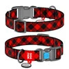 Ошейник для собак нейлоновый WAUDOG Nylon c QR паспортом, рисунок "Шотландка красная", пластиковый фастекс, Ш 25 мм, Дл 31-49 см - 1