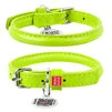 Ошейник для собак кожаный WAUDOG Glamour с QR паспортом, круглый, Д 6 мм, Дл 17-20 см, салатовый - 1