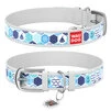 Нашийник WAUDOG Design з малюнком "Морський", преміум шкіра, металевий пряжка (ширина 12 мм, довжина 21-29 см), білий - 1