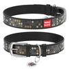 Нашийник WAUDOG Design з малюнком "Хрестики", преміум шкіра, металевий пряжка (ширина 15 мм, довжина 27-36 см), чорний - 1