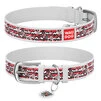 Нашийник WAUDOG Design з малюнком "Цукрові черепи", преміум шкіра, металевий пряжка (ширина 12 мм, довжина 19-25 см), білий - 1