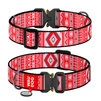 Ошейник для собак нейлоновый WAUDOG Nylon с QR паспортом, рисунок "Этно красный", металлическая пряжка-фастекс, XXL, Ш 35 мм, Дл 43-70 см - 1