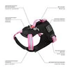 Безпечна шлея для собак WAUDOG Nylon з QR паспортом, металевою пряжкою-фастексом, L, Ш 25 мм, А 55-85 см, В 65-85 см, рожевий - 5