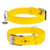 Нашийник для собак шкіряний WAUDOG Glamour з QR паспортом, без прикрас, Ш 35 мм, Дл 46-60 см, жовтий - 1