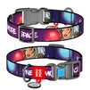 Ошейник для собак нейлоновый WAUDOG Nylon c QR-паспортом, рисунок "Больше космоса", пластиковый фастекс, XL, Ш 25 мм, Дл 35-58 см - 1