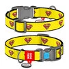 Ошейник для собак нейлоновый WAUDOG Nylon c QR паспортом, рисунок "Супермен 2", пластиковый фастекс, Ш 15 мм, Дл 23-35 см - 1