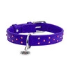 Ошейник для собак кожаный WAUDOG Glamour с QR паспортом, с клеевыми стразами, Ш 25 мм, Дл 38-49 см, фиолетовый - 2