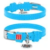 Ошейник для собак кожаный WAUDOG Glamour с QR паспортом, без украшений, Ш 9 мм, Дл 19-25 см, голубой - 1