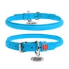 Нашийник для собак шкіряний WAUDOG Glamour з QR паспортом, круглий, Д 10 мм, Дл 39-47 см, блакитний - 1