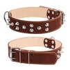 Нашийник "CoLLaR" подвійний з шипами (ширина 45мм, довжина 56-68см), коричневий - 1